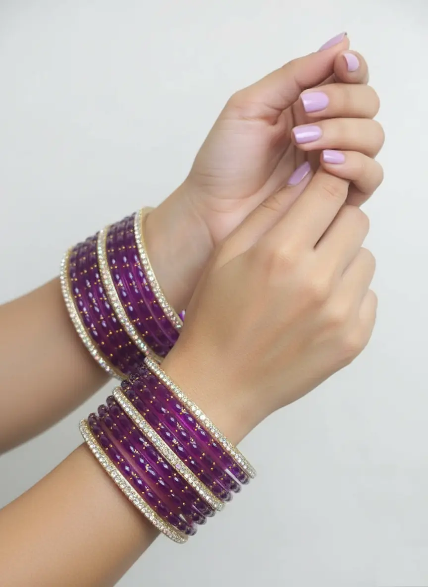 Raindrop Purple Bangles